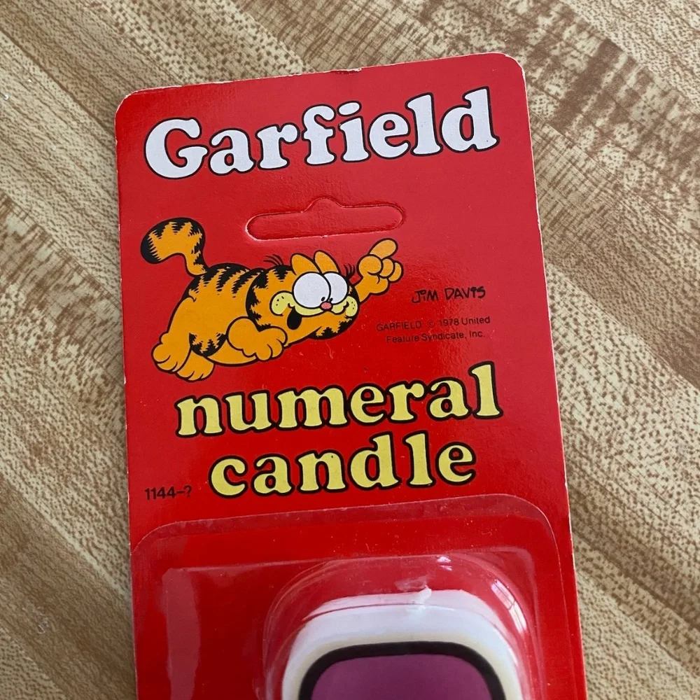 VTG 1970s Garfield Numeral Candle Jim Davis Cartoonist